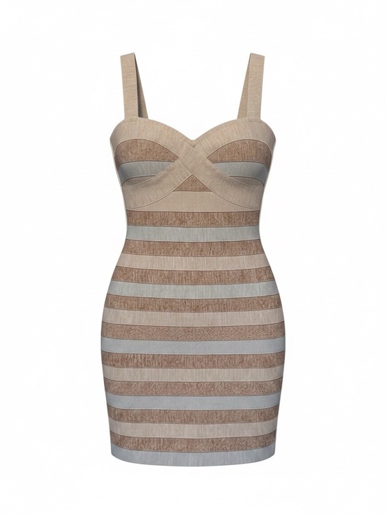 Amazon Dresses & Skirts - Pastel Striped Bodycon Bandage Mini Dress- Sleeveless